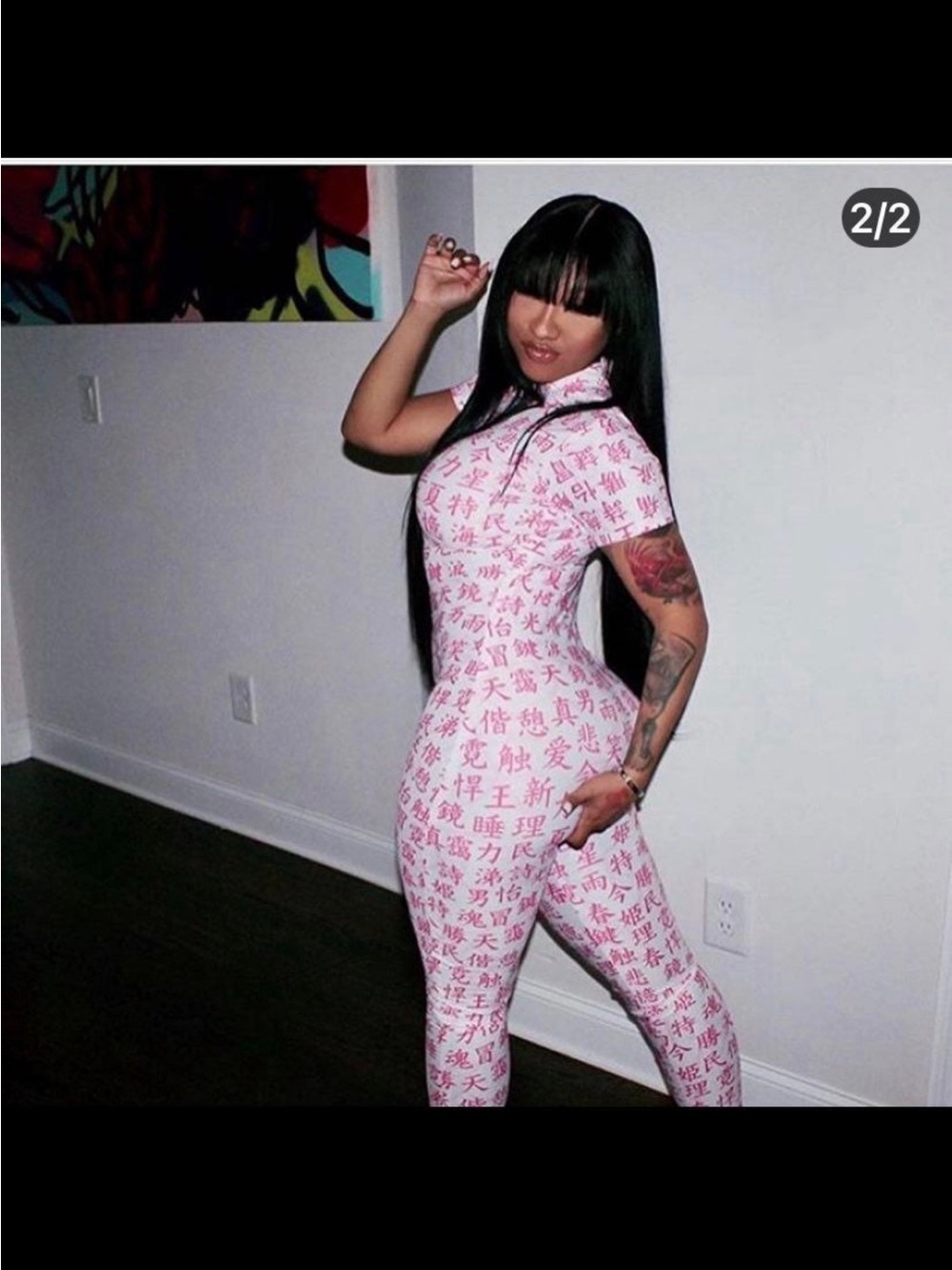 Women’s Pink Print Short-Sleeve Zip Jumpsuit